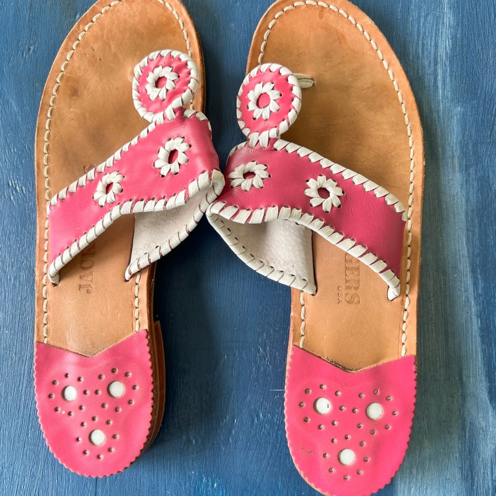 Jack Rogers 2 Pair Whip Stitch Sandals